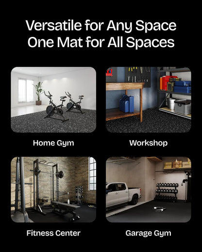 Vivaluz 0.56" gym flooring, 96 sqft, 24 EVA rubber-top tiles, 2'x2', home gym mats