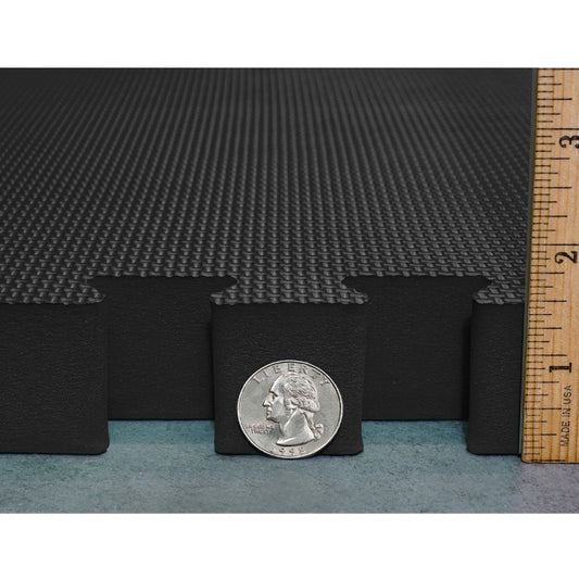 Meister X-Thick 1.5" EVA foam mats, 2'x2', 25 tiles, 100 sqft, MMA & gymnastics, black