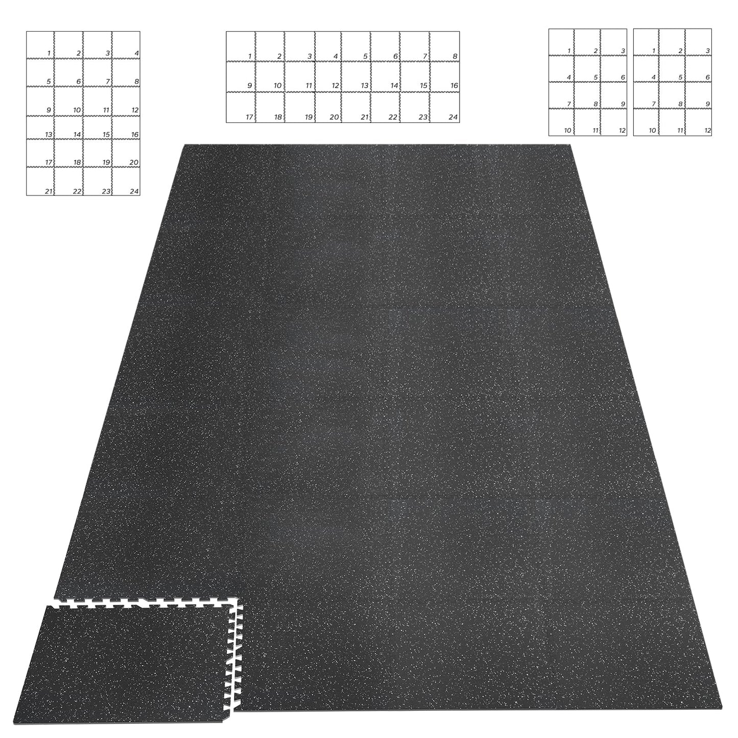 HAPBEAR 0.56" heavy-duty EVA mats, 24 pcs 96 sqft, treadmill & home gym flooring
