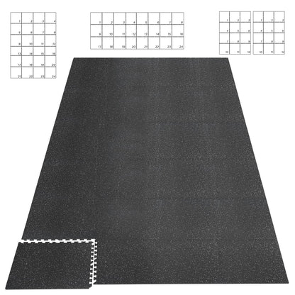 HAPBEAR 0.56" heavy-duty EVA mats, 24 pcs 96 sqft, treadmill & home gym flooring