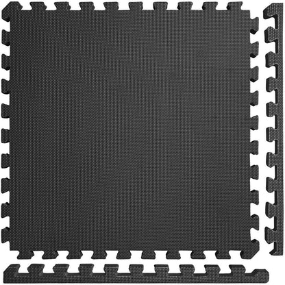 Meister X-Thick 1.5" EVA foam mats, 2'x2', 25 tiles, 100 sqft, MMA & gymnastics, black