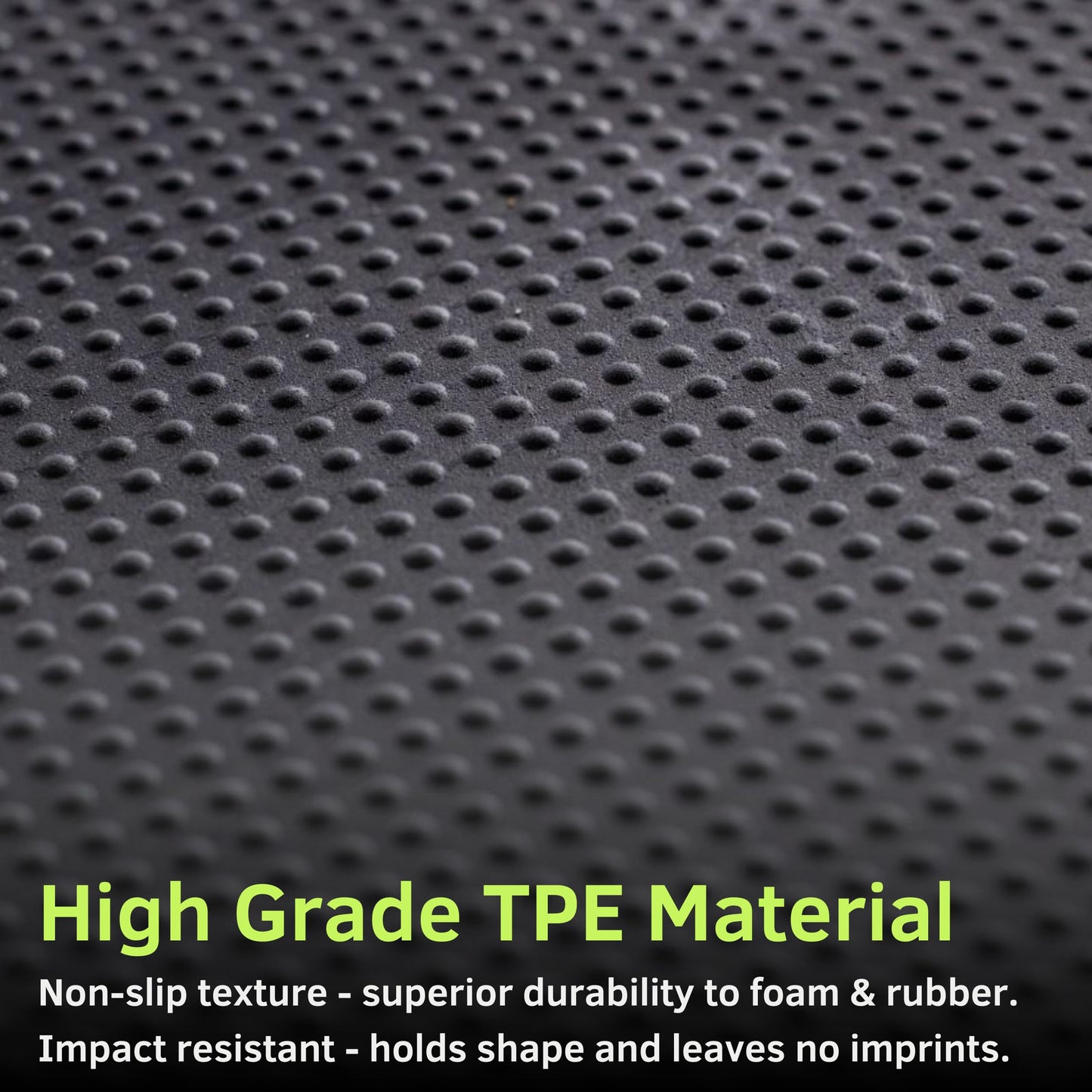 Baselayer Balance ½" TPE tiles, 30 sqft, odor-free rubber-like flooring, cardio use, black