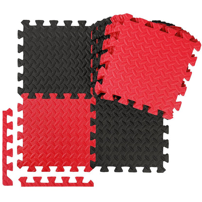 Ecally 200 pcs 12x12 foam mats, 96 sqft puzzle tiles, workout flooring, black/red